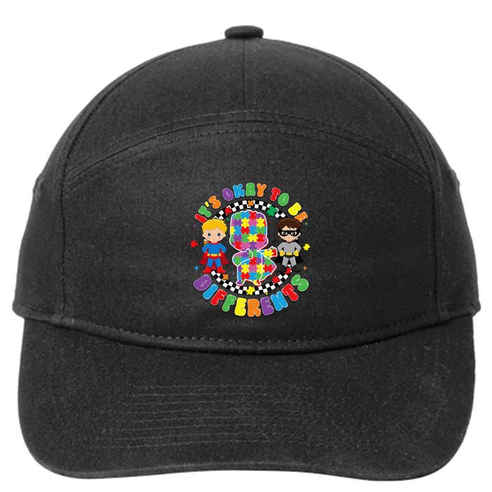 Its Ok To Be Different Autism Awareness Puzzle Piece .Png 7-Panel Snapback Hat