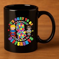 Its Ok To Be Different Autism Awareness Puzzle Piece .Png 11oz C Handle Ceramic Mug