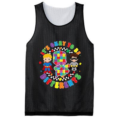 Its Ok To Be Different Autism Awareness Puzzle Piece .Png Mesh Reversible Basketball Jersey Tank