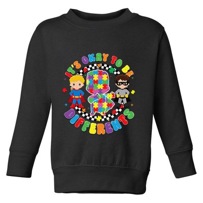 Its Ok To Be Different Autism Awareness Puzzle Piece .Png Toddler Sweatshirt