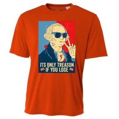 Its Only Treason If You Lose George Washington Funny American Cooling Performance Crew T-Shirt