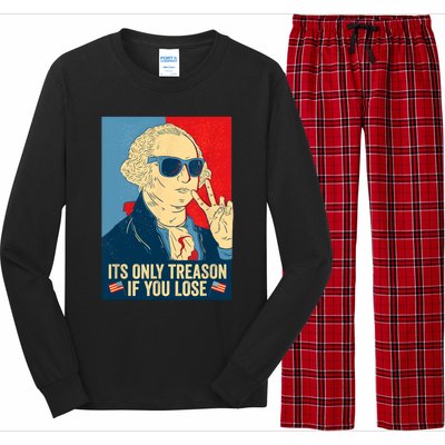 Its Only Treason If You Lose George Washington Funny American Long Sleeve Pajama Set