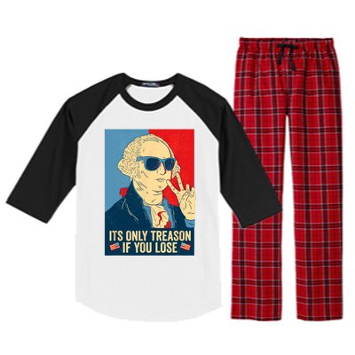 Its Only Treason If You Lose George Washington Funny American Raglan Sleeve Pajama Set