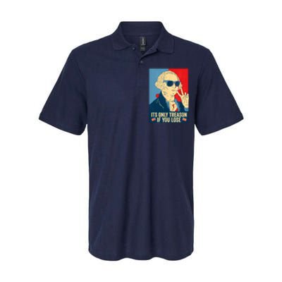 Its Only Treason If You Lose George Washington Funny American Softstyle Adult Sport Polo