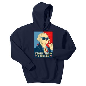 Its Only Treason If You Lose George Washington Funny American Kids Hoodie