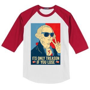 Its Only Treason If You Lose George Washington Funny American Kids Colorblock Raglan Jersey