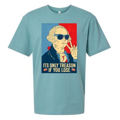 Its Only Treason If You Lose George Washington Funny American Sueded Cloud Jersey T-Shirt