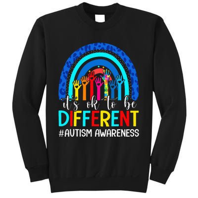 It's Ok To Be Different Autism Awareness Leopard Rainbow Sweatshirt