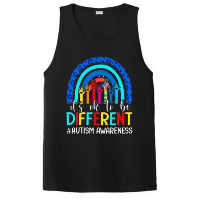 It's Ok To Be Different Autism Awareness Leopard Rainbow PosiCharge Competitor Tank