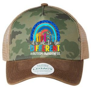 ItS Ok To Be Different Autism Awareness Leopard Rainbow Legacy Tie Dye Trucker Hat