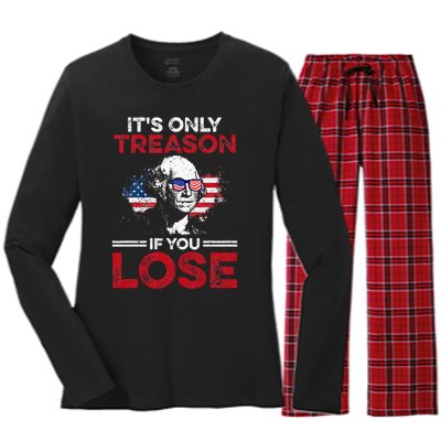 Its Only Treason If You Lose History Women's Long Sleeve Flannel Pajama Set 