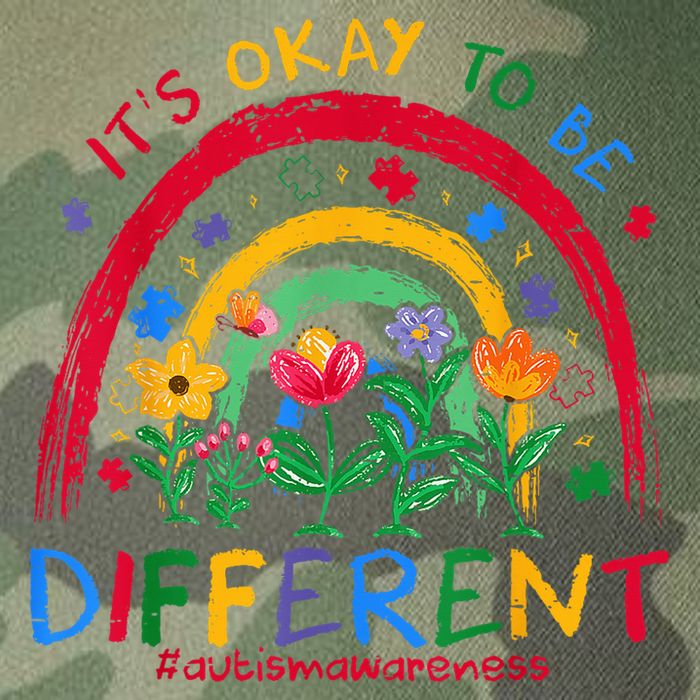 It'S Ok To Be Different Rainbow Autism Awareness Puzzle Cute Legacy Tie Dye Trucker Hat