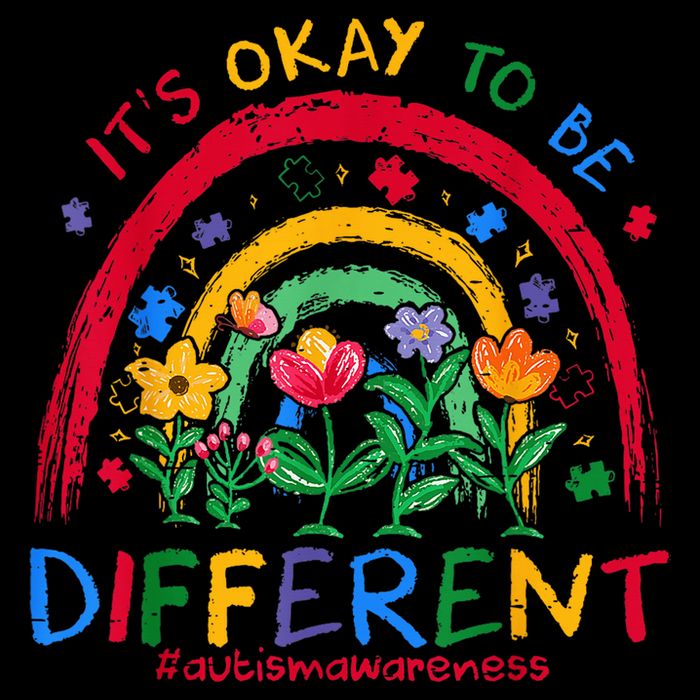 It'S Ok To Be Different Rainbow Autism Awareness Puzzle Cute Backpack
