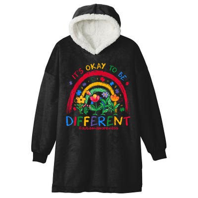 It'S Ok To Be Different Rainbow Autism Awareness Puzzle Cute Hooded Wearable Blanket