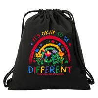 It'S Ok To Be Different Rainbow Autism Awareness Puzzle Cute Drawstring Bag