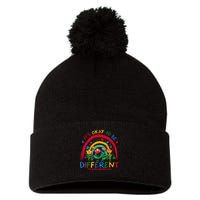 It'S Ok To Be Different Rainbow Autism Awareness Puzzle Cute Pom Pom 12in Knit Beanie