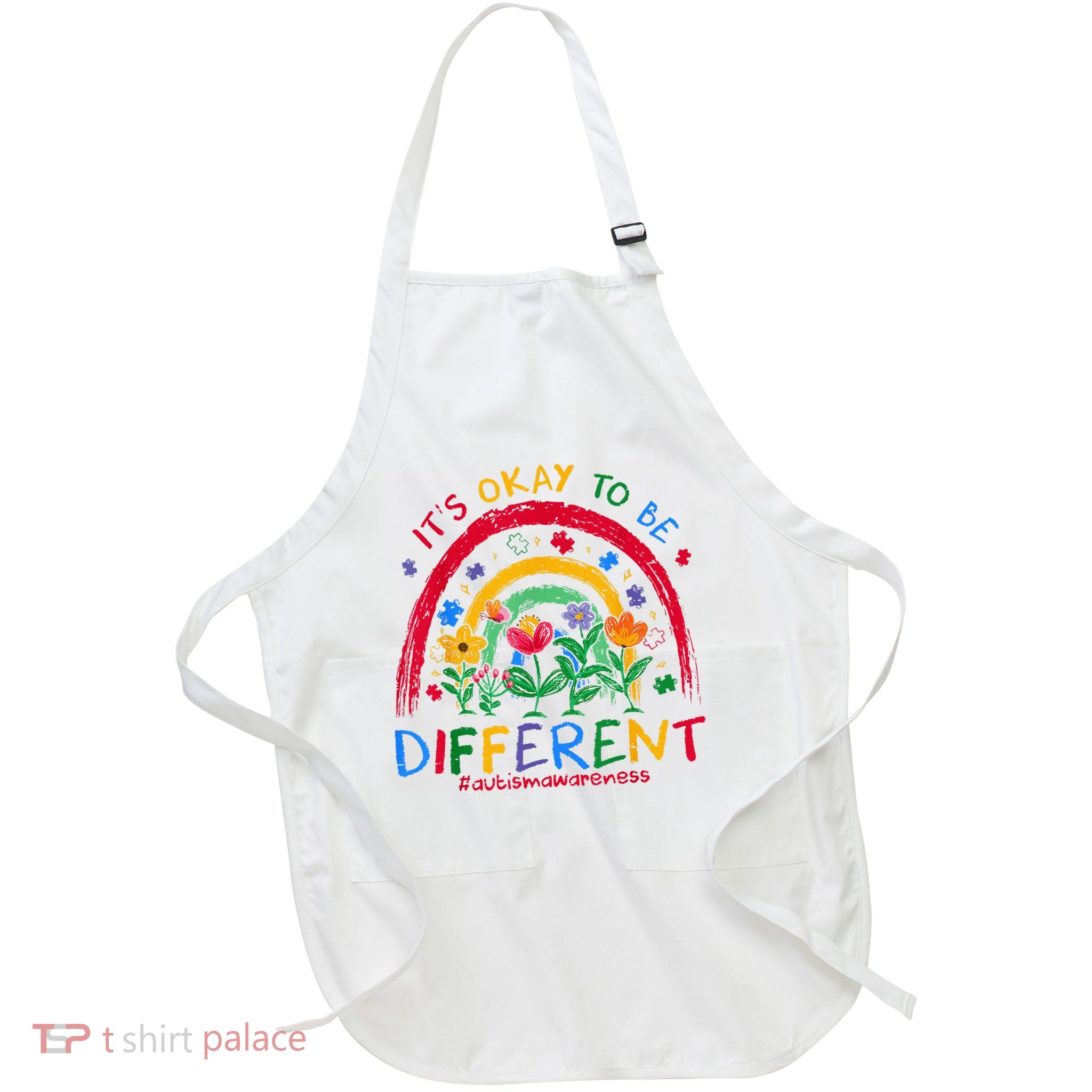 It'S Ok To Be Different Rainbow Autism Awareness Puzzle Cute Apron