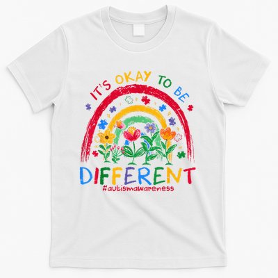 It'S Ok To Be Different Rainbow Autism Awareness Puzzle Cute T-Shirt
