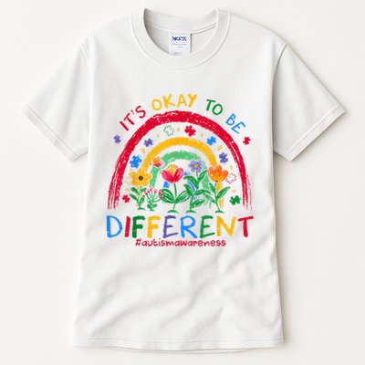 It'S Ok To Be Different Rainbow Autism Awareness Puzzle Cute Tall T-Shirt