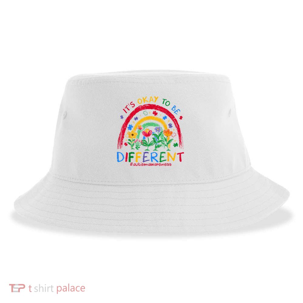 It'S Ok To Be Different Rainbow Autism Awareness Puzzle Cute Sustainable Bucket Hat