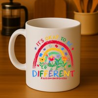 It'S Ok To Be Different Rainbow Autism Awareness Puzzle Cute Mug