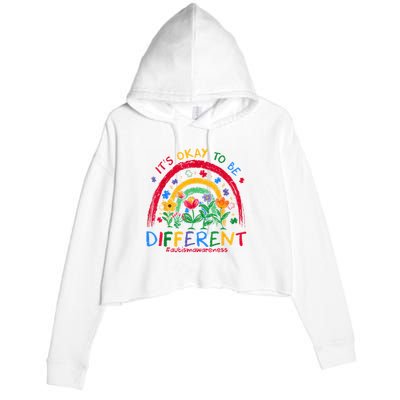 It'S Ok To Be Different Rainbow Autism Awareness Puzzle Cute Crop Fleece Hoodie