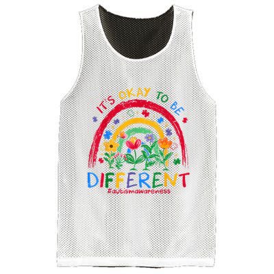 It'S Ok To Be Different Rainbow Autism Awareness Puzzle Cute Mesh Reversible Basketball Jersey Tank