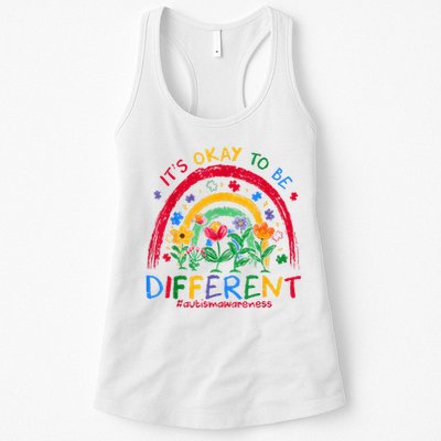 It'S Ok To Be Different Rainbow Autism Awareness Puzzle Cute Womens Tank Top