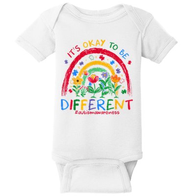 It'S Ok To Be Different Rainbow Autism Awareness Puzzle Cute Baby Bodysuit