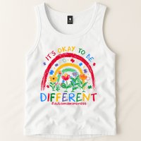 It'S Ok To Be Different Rainbow Autism Awareness Puzzle Cute Tank Top