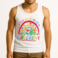 It'S Ok To Be Different Rainbow Autism Awareness Puzzle Cute Tank Top