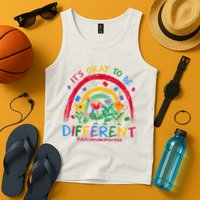 It'S Ok To Be Different Rainbow Autism Awareness Puzzle Cute Tank Top