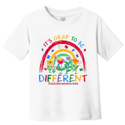 It'S Ok To Be Different Rainbow Autism Awareness Puzzle Cute Toddler T-Shirt