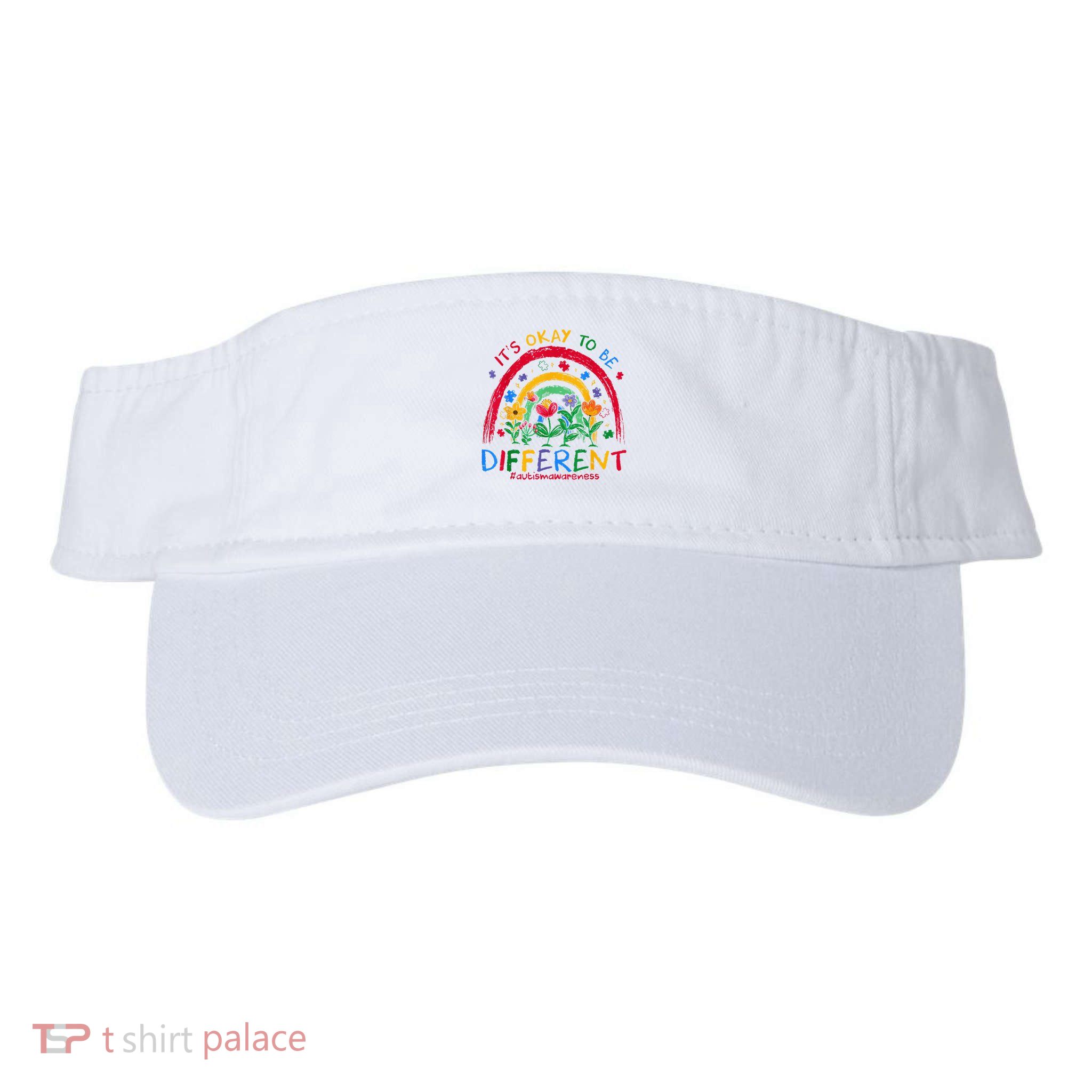 It'S Ok To Be Different Rainbow Autism Awareness Puzzle Cute Visor