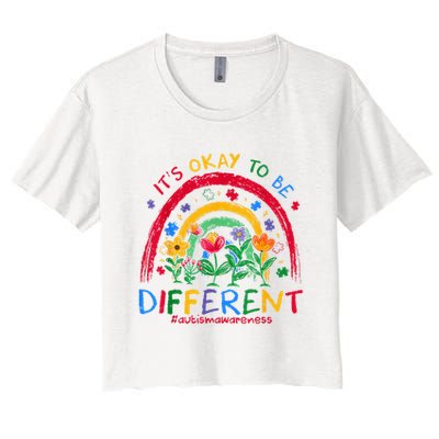 It'S Ok To Be Different Rainbow Autism Awareness Puzzle Cute Crop Top