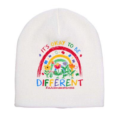 It'S Ok To Be Different Rainbow Autism Awareness Puzzle Cute Short Acrylic Beanie