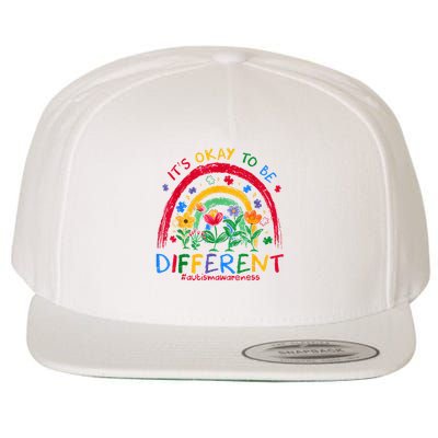 It'S Ok To Be Different Rainbow Autism Awareness Puzzle Cute Wool Snapback Cap