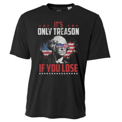 Its Only Treason If You Lose George Washington American Flag Cooling Performance Crew T-Shirt