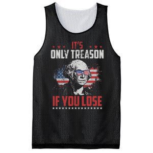 Its Only Treason If You Lose George Washington American Flag Mesh Reversible Basketball Jersey Tank