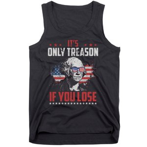 Its Only Treason If You Lose George Washington American Flag Tank Top