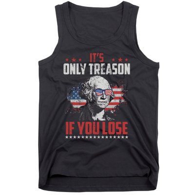 Its Only Treason If You Lose George Washington American Flag Tank Top