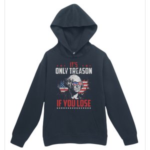 Its Only Treason If You Lose George Washington American Flag Urban Pullover Hoodie