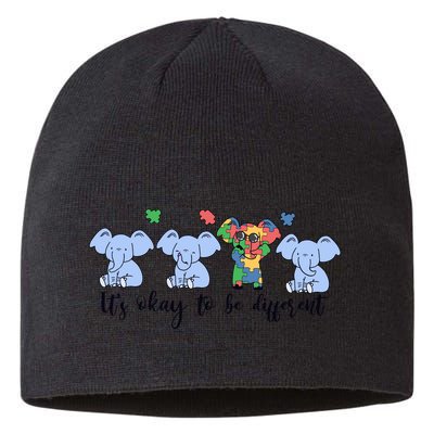 Its Okay To Be Different Funny Elephant Autism Awareness Month Sustainable Beanie