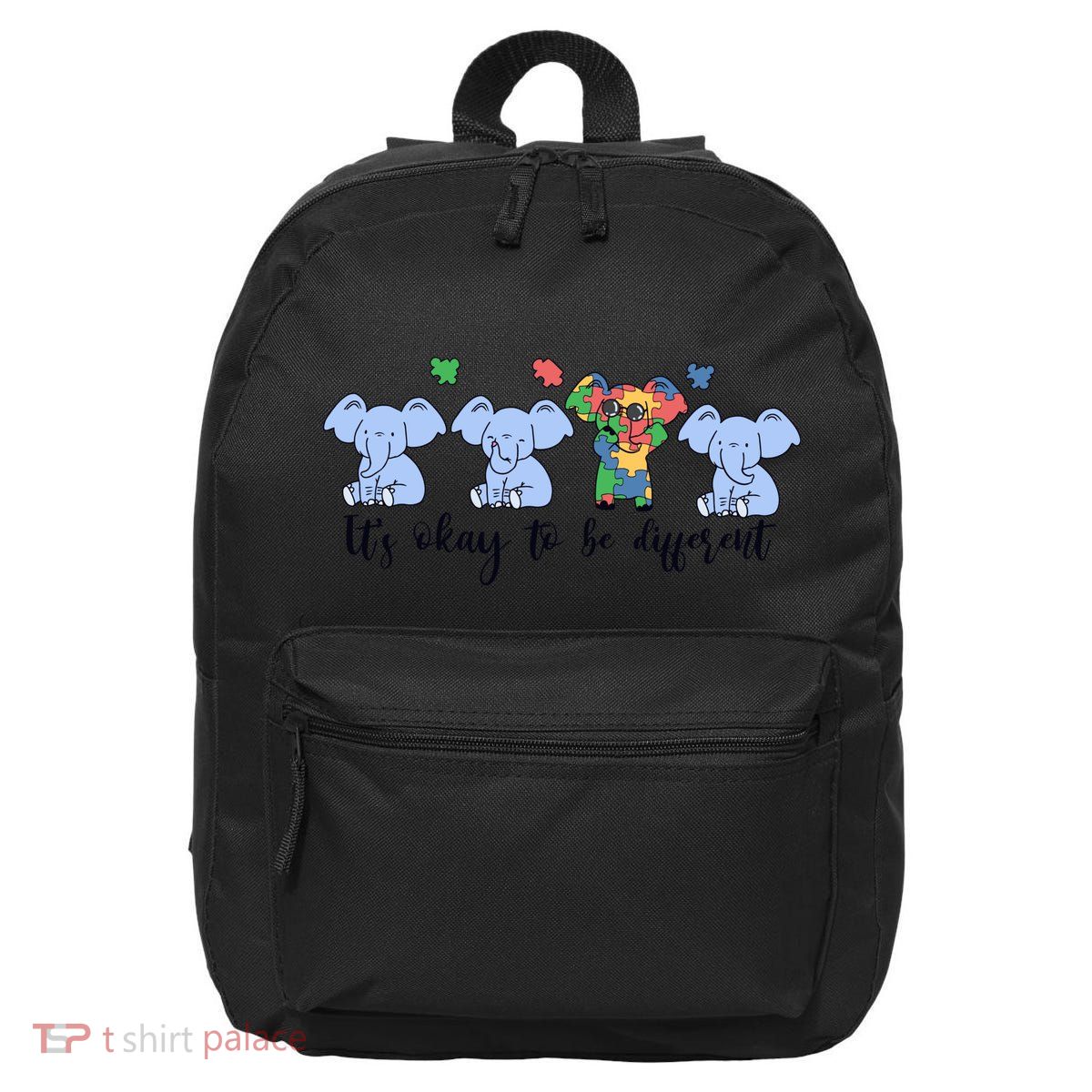Its Okay To Be Different Funny Elephant Autism Awareness Month 16 in Basic Backpack