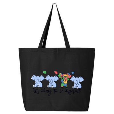 Its Okay To Be Different Funny Elephant Autism Awareness Month 25L Jumbo Tote