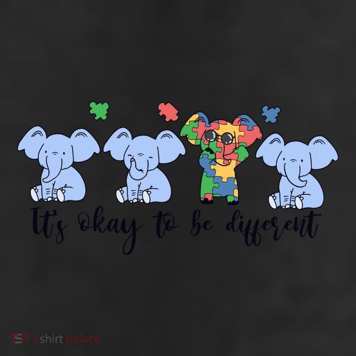 Its Okay To Be Different Funny Elephant Autism Awareness Month 25L Jumbo Tote