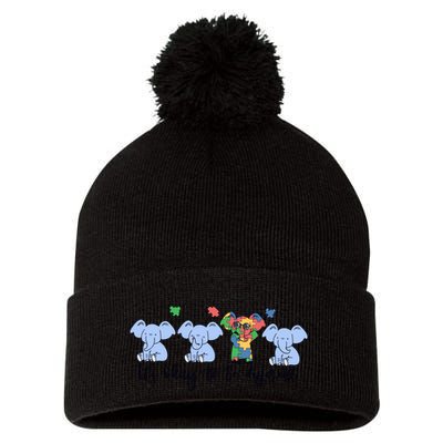 Its Okay To Be Different Funny Elephant Autism Awareness Month Pom Pom 12in Knit Beanie