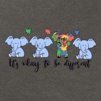 Its Okay To Be Different Funny Elephant Autism Awareness Month Cotton Canvas Backpack