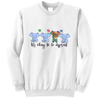 Its Okay To Be Different Funny Elephant Autism Awareness Month Sweatshirt