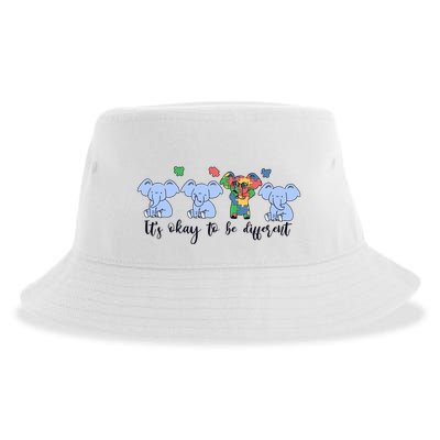 Its Okay To Be Different Funny Elephant Autism Awareness Month Sustainable Bucket Hat